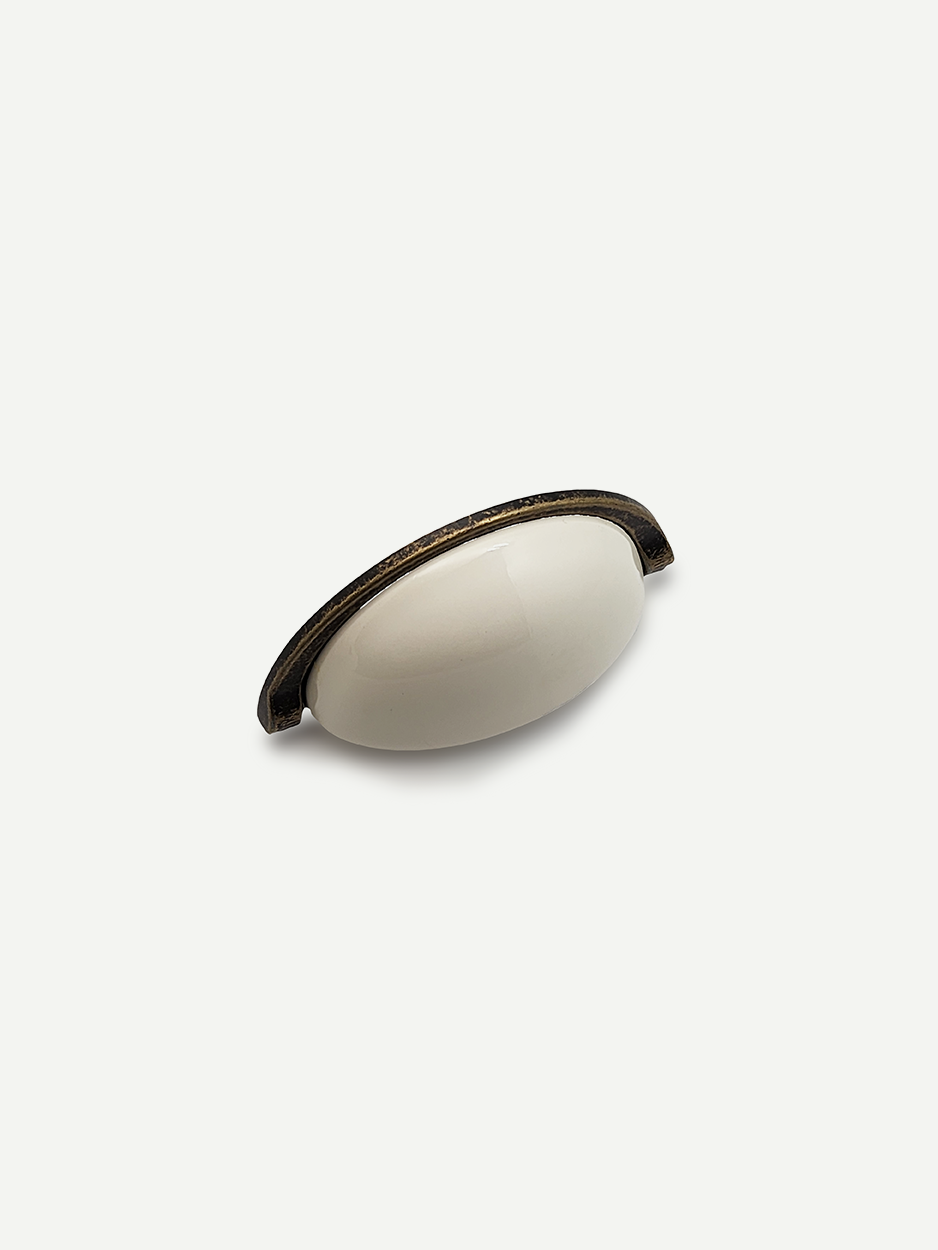 SEMI CIRCLE CERAMIC KNOB FOR DRAWERS AND CABINETS - GLITTERS HARDWARE