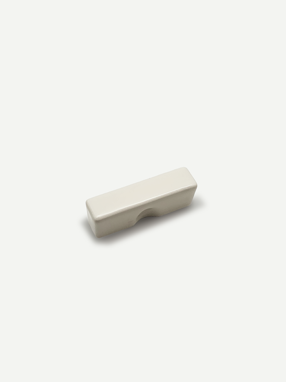 BLANC CERAMIC KNOB SIMPLE RECTANGLE KNOB IN WHITE/BEIGE- GLITTERS HARDWARE