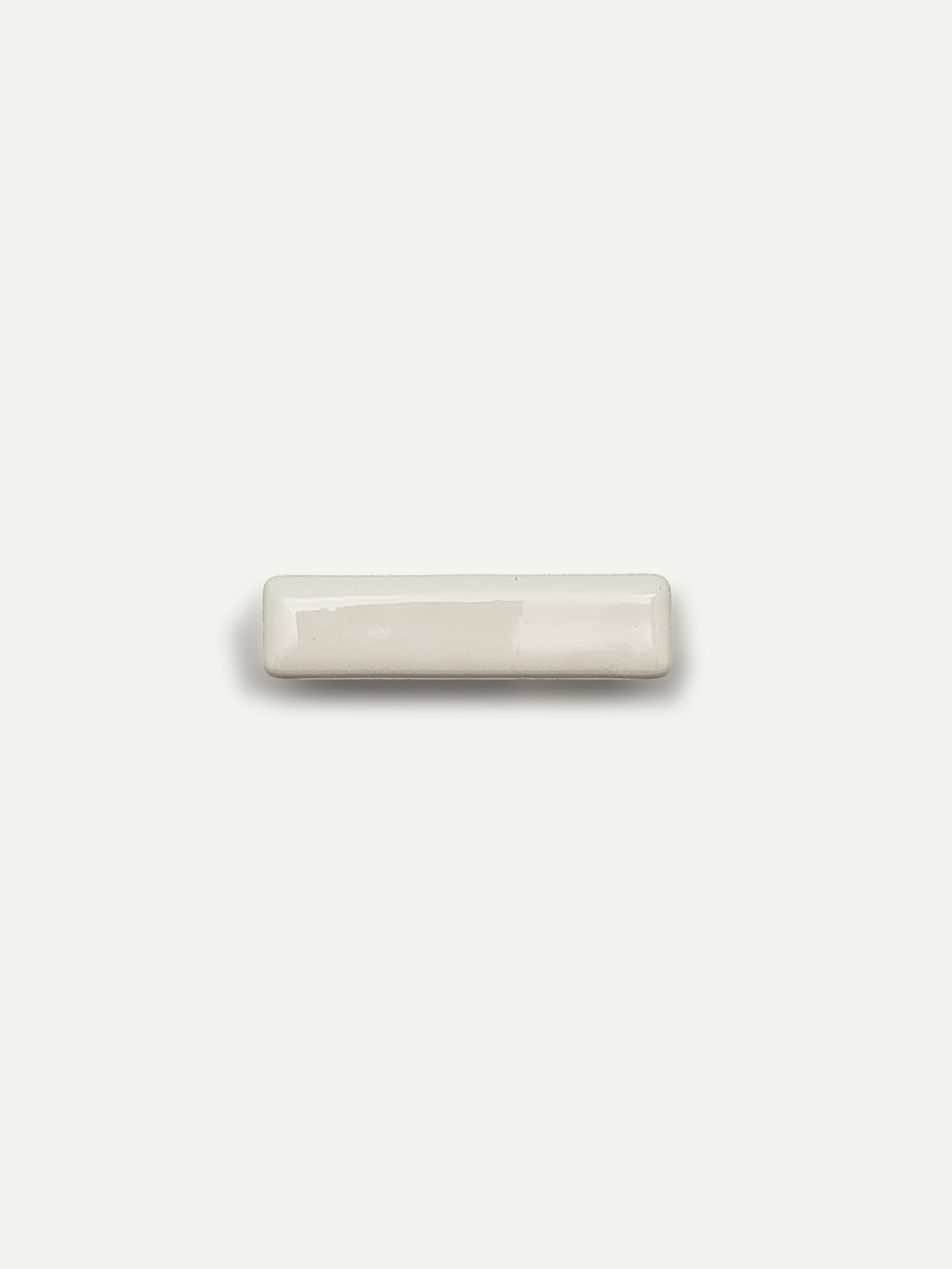 RECTANGLE CABINET KNOB IN CERAMIC GLOSSY WHITE FOR KITCHEN CABINETS AND DRESSER DRAWERS - GLITTERS HARDWARE