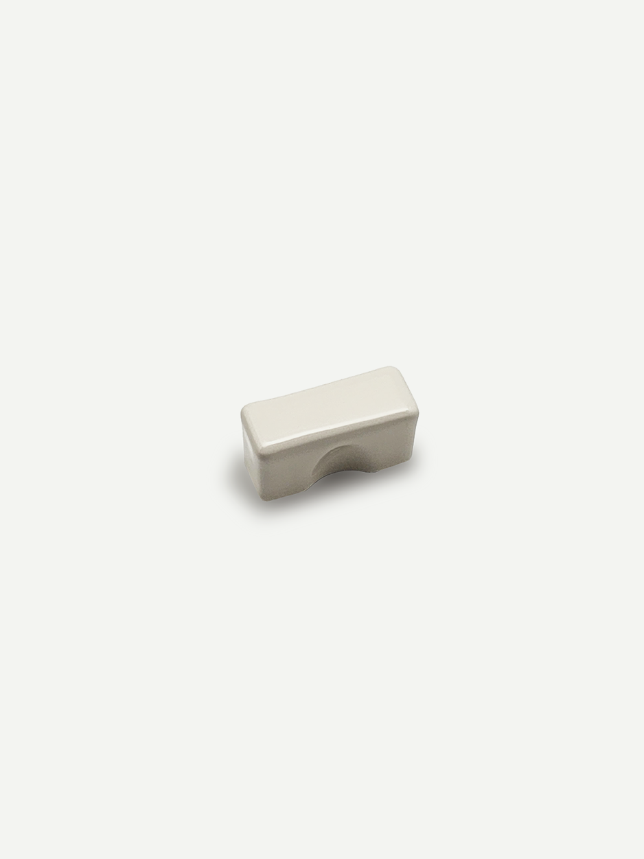 BLANC SMALL RECTANGLE CERAMIC KNOB FOR DRAWERS AND CABINETS - GLITTERS HARDWARE