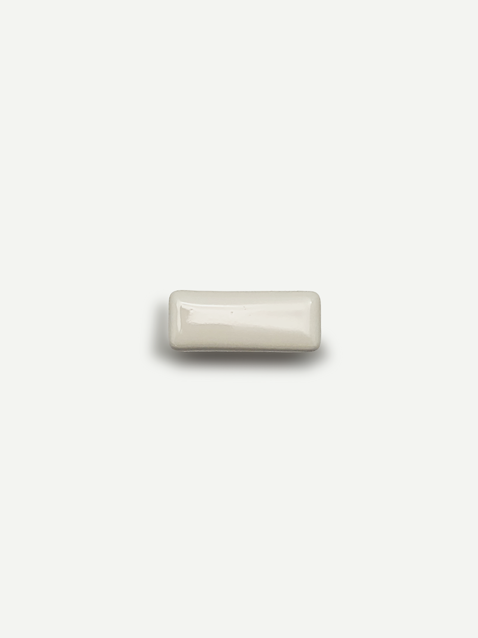 RECTANGULAR CERAMIC WHITE KNOB FOR DRAWERS AND CABINETS - GLITTERS HARDWARE