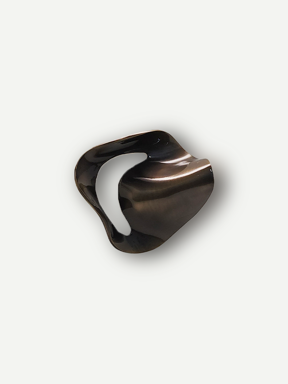 Designer oval cabinet knob in glossy bronze for luxury kitchens