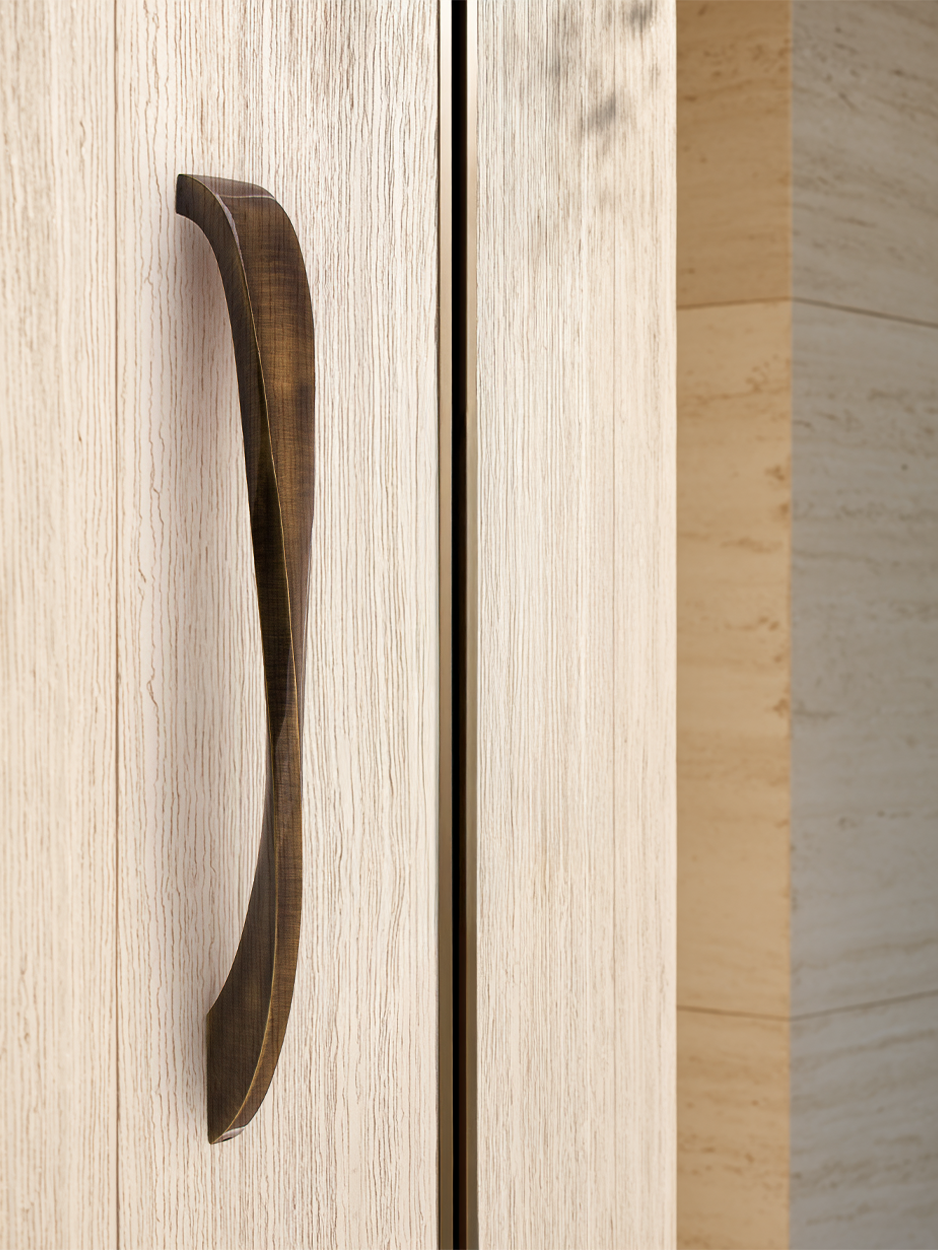 Modern minimalist front door pull handle for wooden front doors