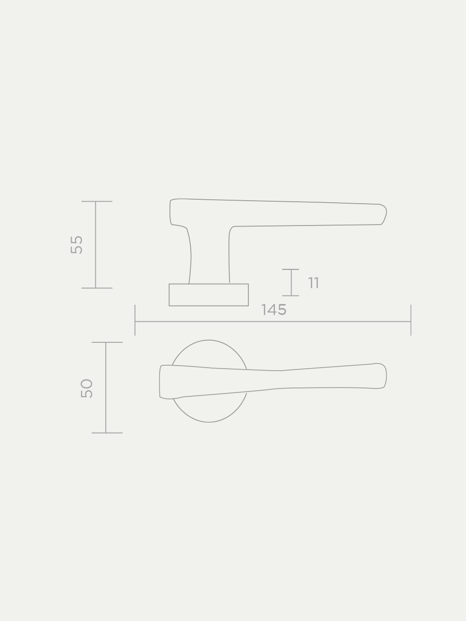 Ergonomic brass lever handle for front entry doors