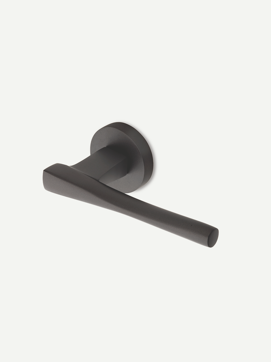 GREY GRAPHITE LEVER MORTISE HANDLE FOR BEDROOM/BATHROOM INTERIOR DOORS IN A MODERN STYLE - GLITTERS HARDWARE
