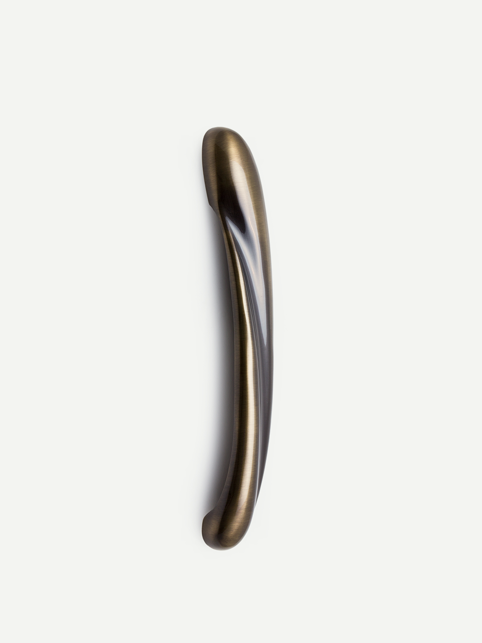 Brass metal pull handle for wardrobes and cupboards in bronze finish