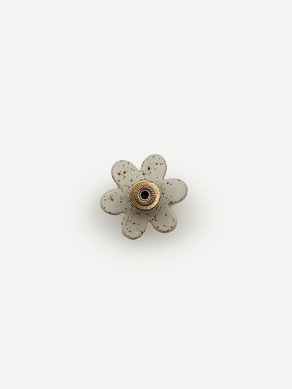 FREYA FLOWER SHAPED CERAMIC KNOB - GICK-7 - GLITTERS HARDWARE