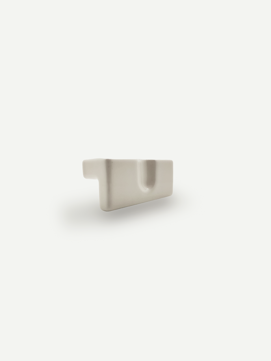RECTANGULAR BEIGE CERAMIC KNOB FOR DRESSER AND VANITY DRAWERS AND CABINETS - GLITTERS HARDWARE