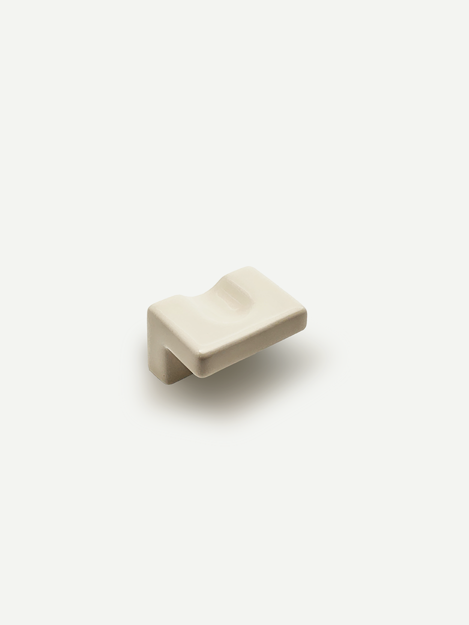 HELEN MODERN CERAMIC KNOB IN BEIGE - GLITTERS HARDWARE