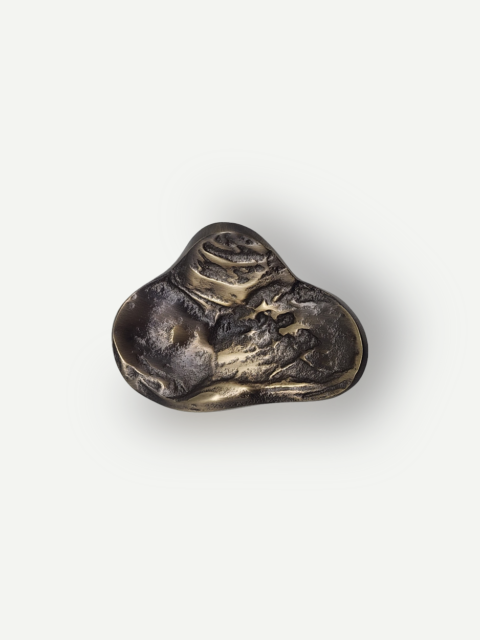 Custom brass cabinet knobs and pulls in bronze finish for bespoke cabinetry