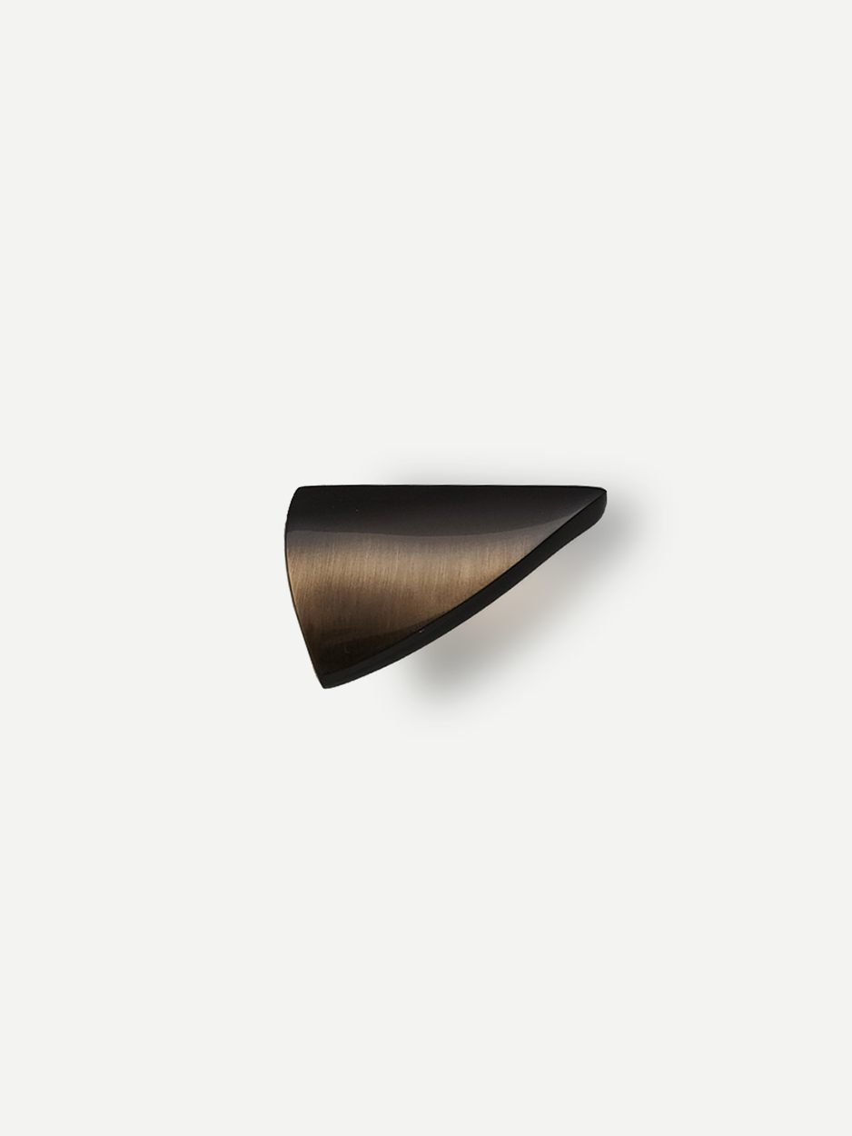Designer triangle cabinet knob in bronze for luxury kitchens