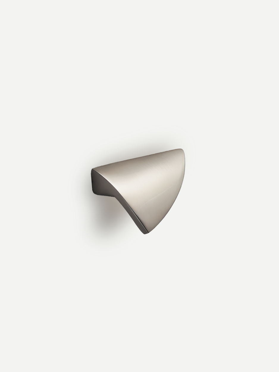 Bronze cabinet pull handle for rustic and farmhouse kitchens in satin nickel