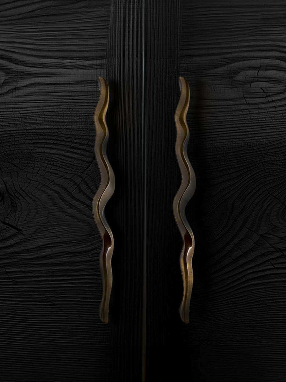 Artisanal brass door handles for luxury front entrances