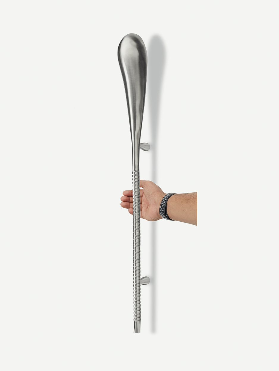 Modern stainless steel front door handle for contemporary homes