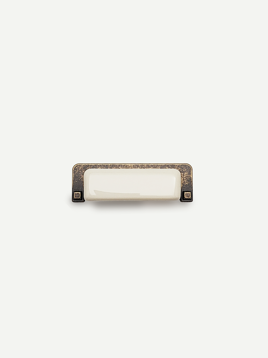 SOLENE RECTANGLE CERAMIC CABINET KNOB - GLITTERS HARDWARE