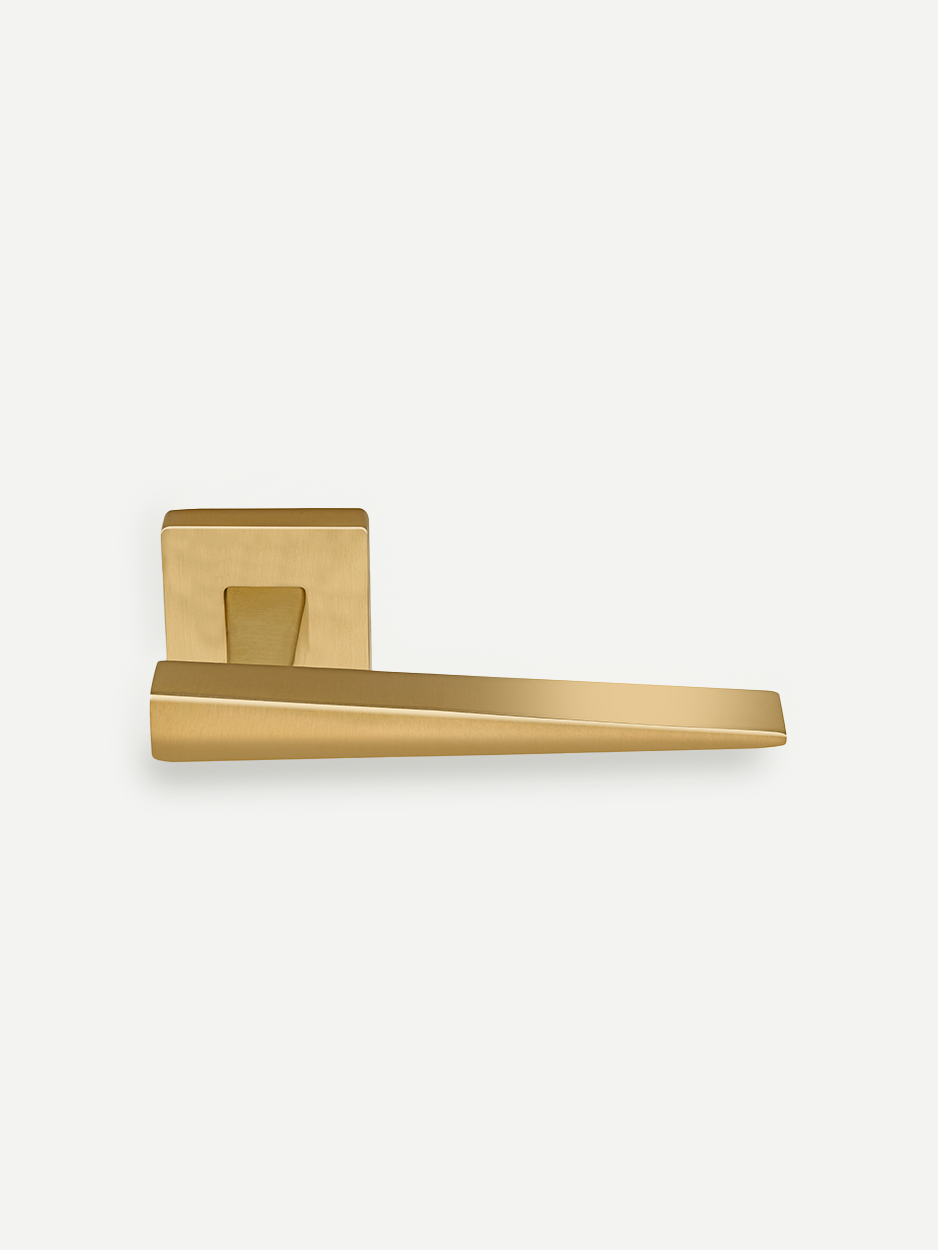 BRUSHED BRASS MORTISE LEVER HANDLE FOR PASSAGE DOORS IN PREMIUM HOMES - GLITTERS HARDWARE