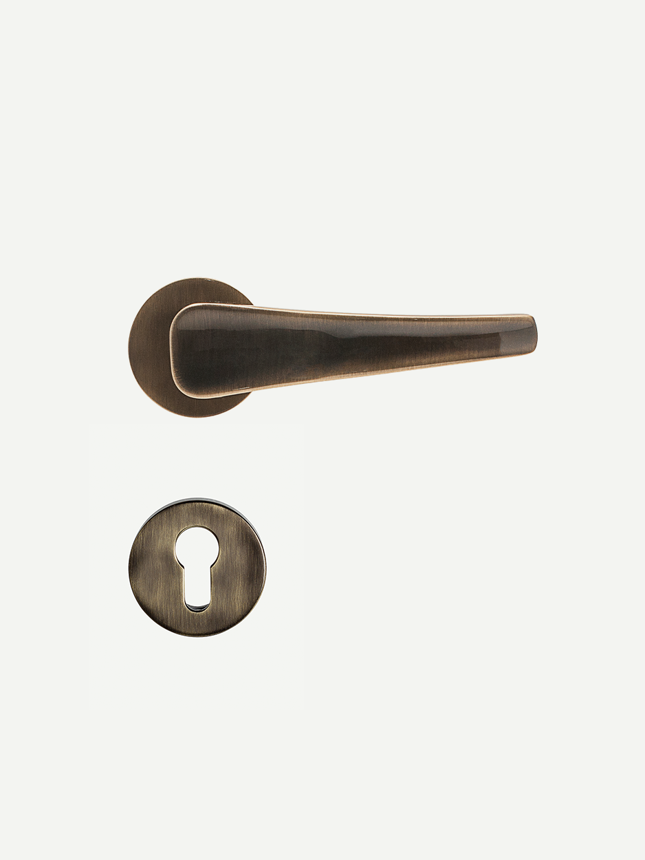 Designer bronze lever handles for bedroom doors