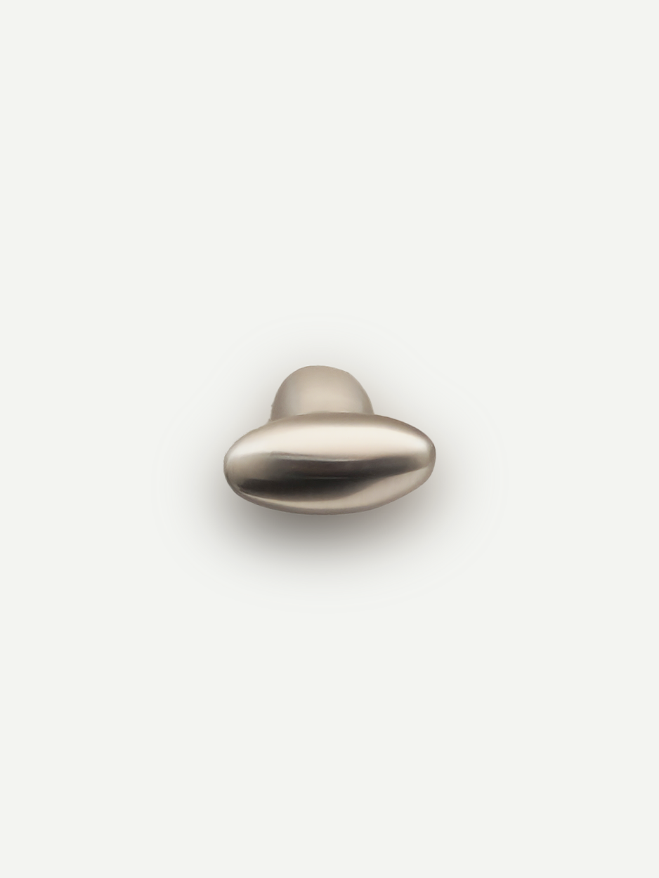 Oval Silver brass knob for luxury kitchen and bathroom cabinets