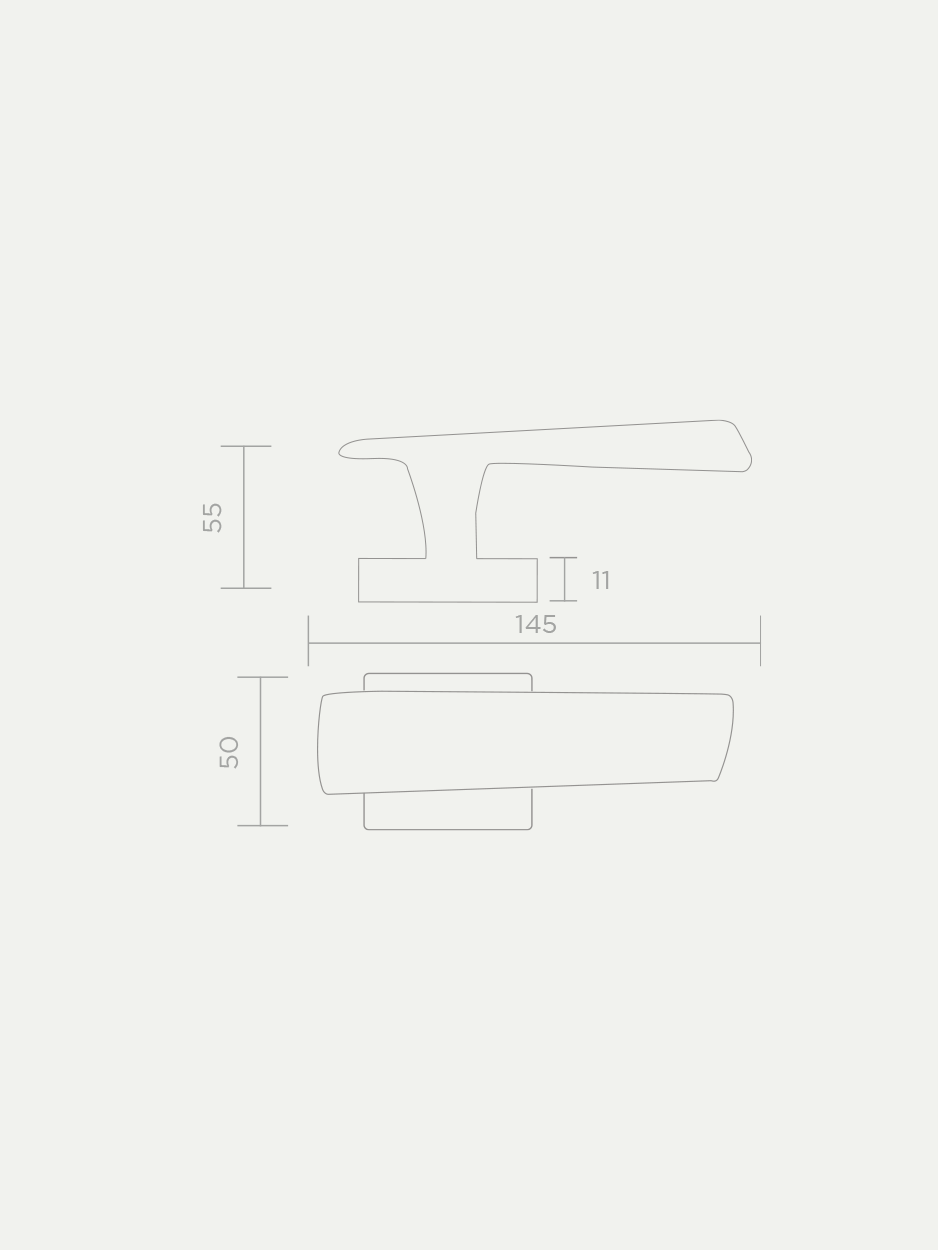 Contemporary lever door handle for office and residential spaces