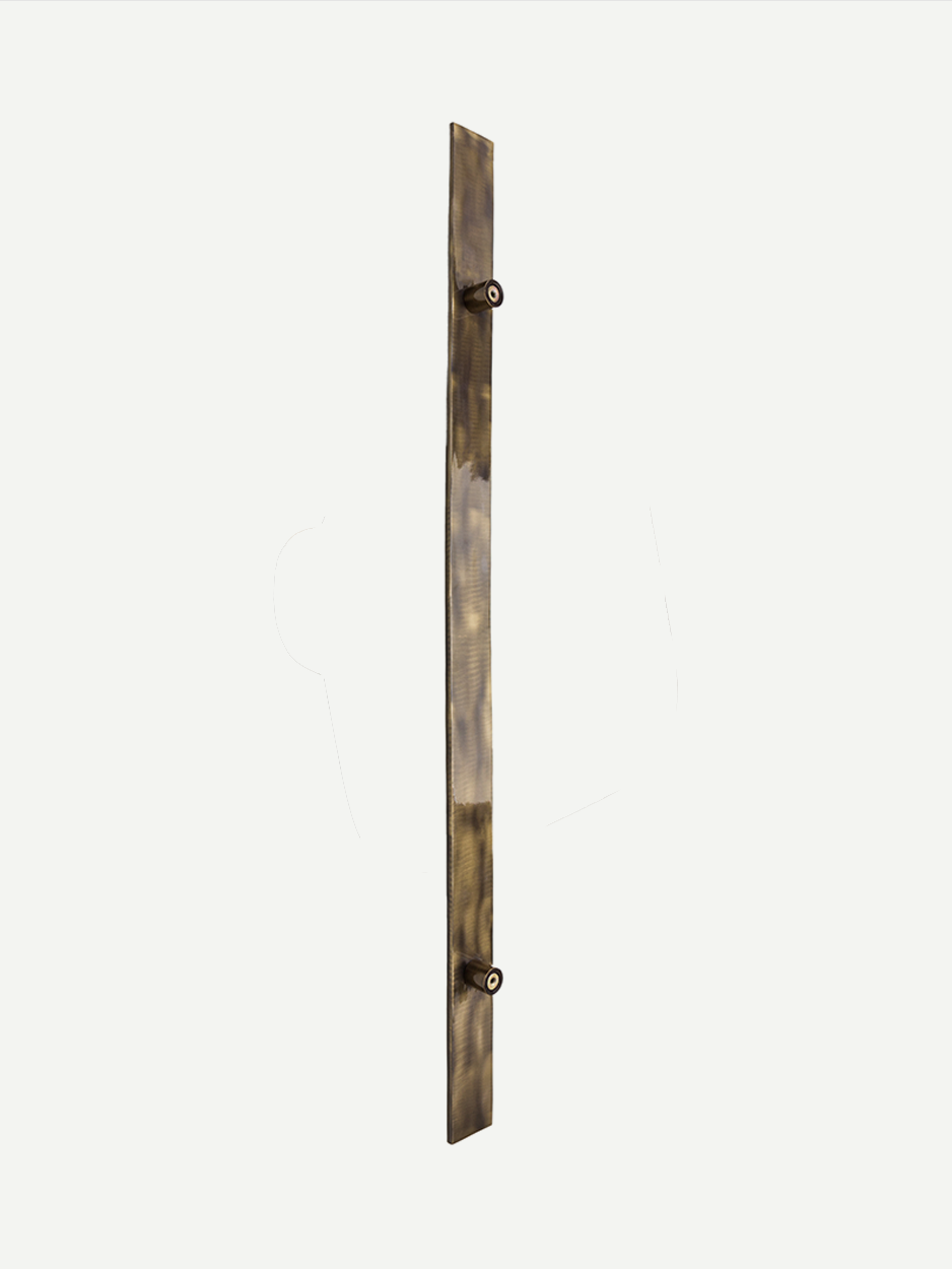Grand long pull handle for the drama for main entryway doors.