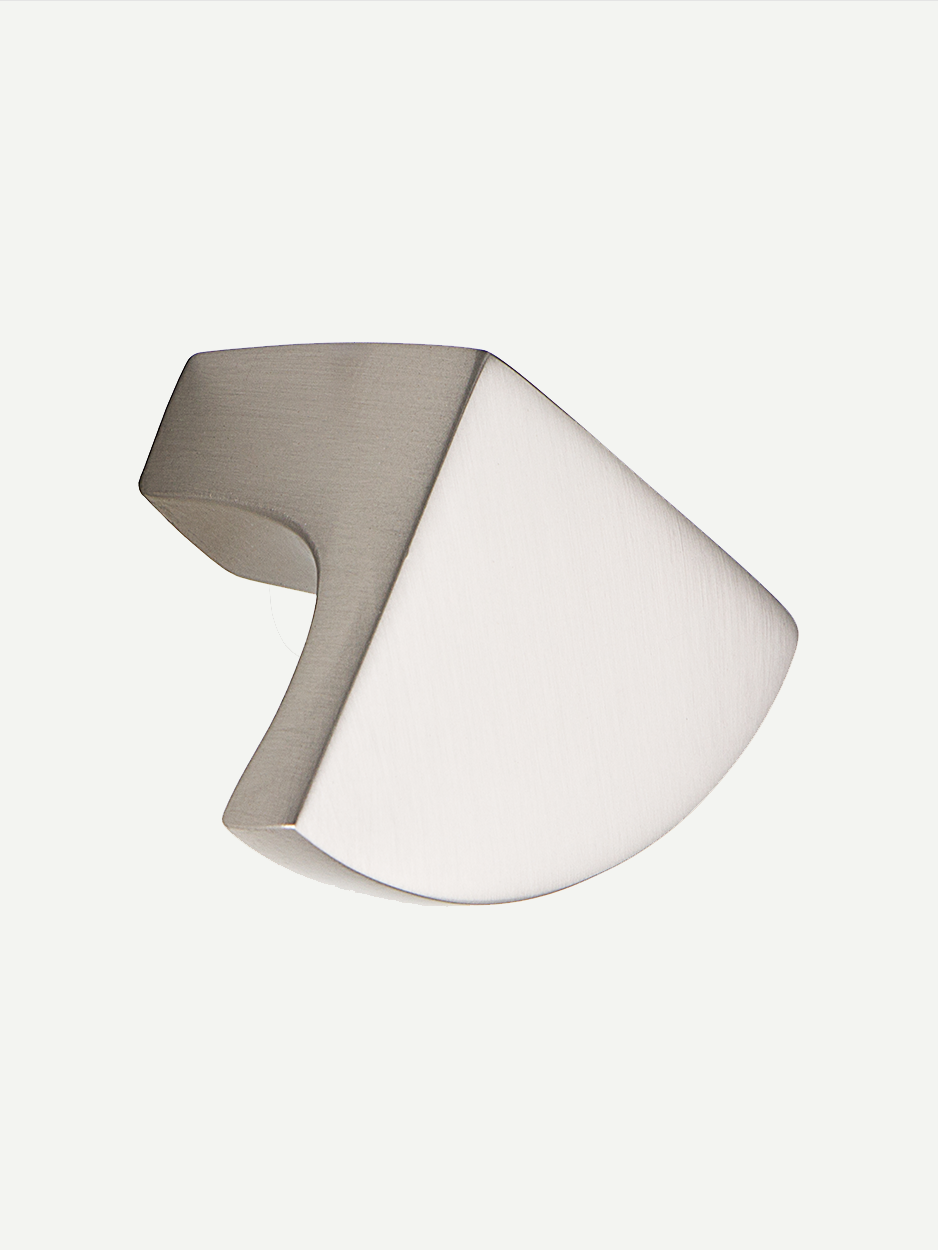 Premium solid brass knob for luxury projects in satin nickel and bronze