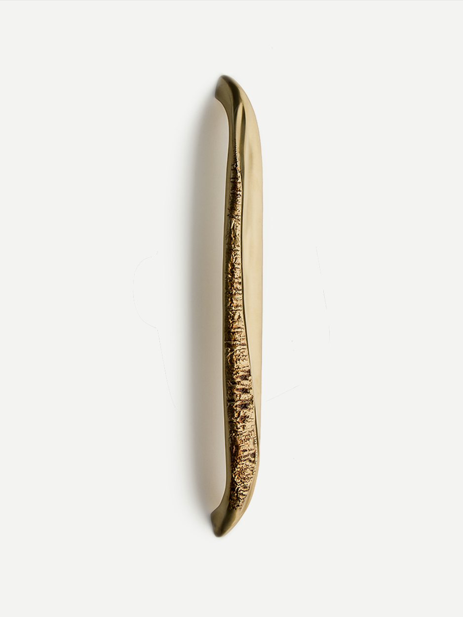Modern brass door handle for statement entryways