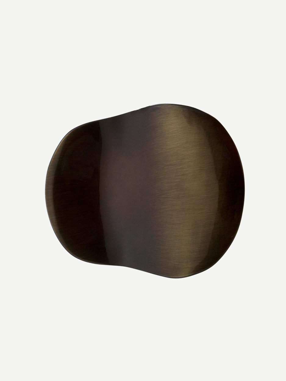 Luxury glossy bronze mushroom-shaped cabinet pull, organic curves, sleek design, enhance doors cabinets, high-end home decor.