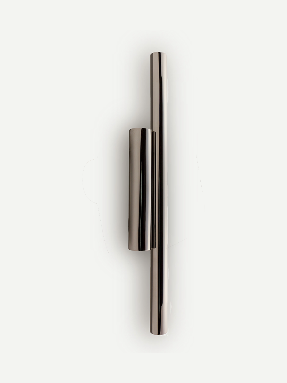 Geometric entry pull handle for designer projects.
