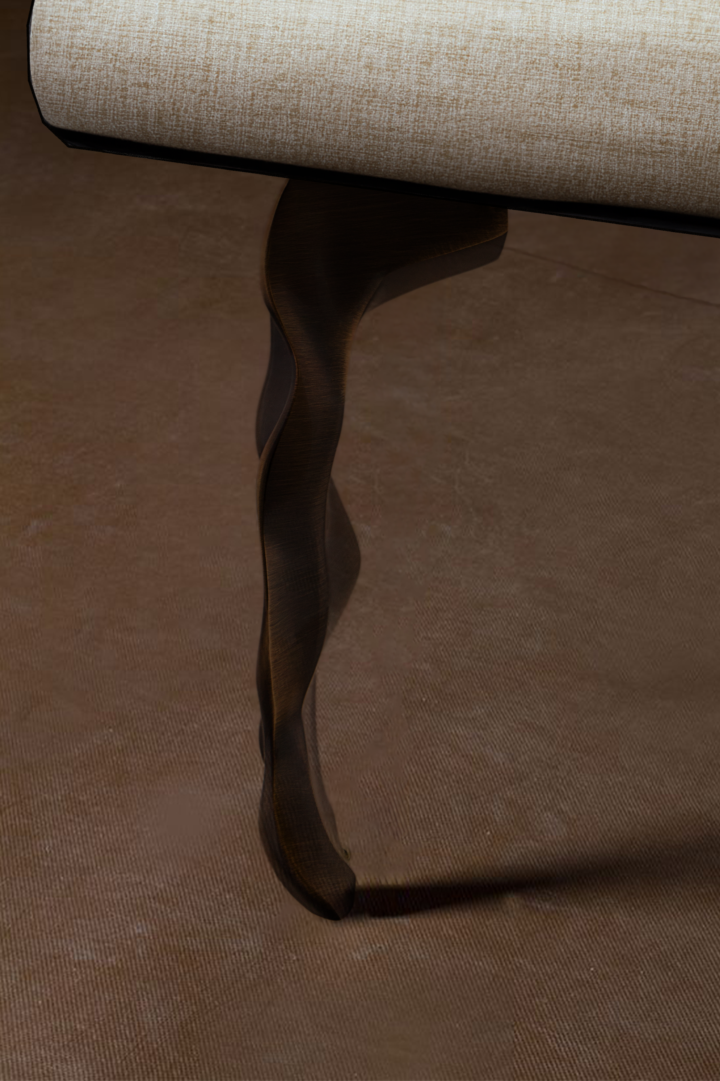 Scoria Brass Furniture Leg for Sofa by Glitters Hardware - angled view