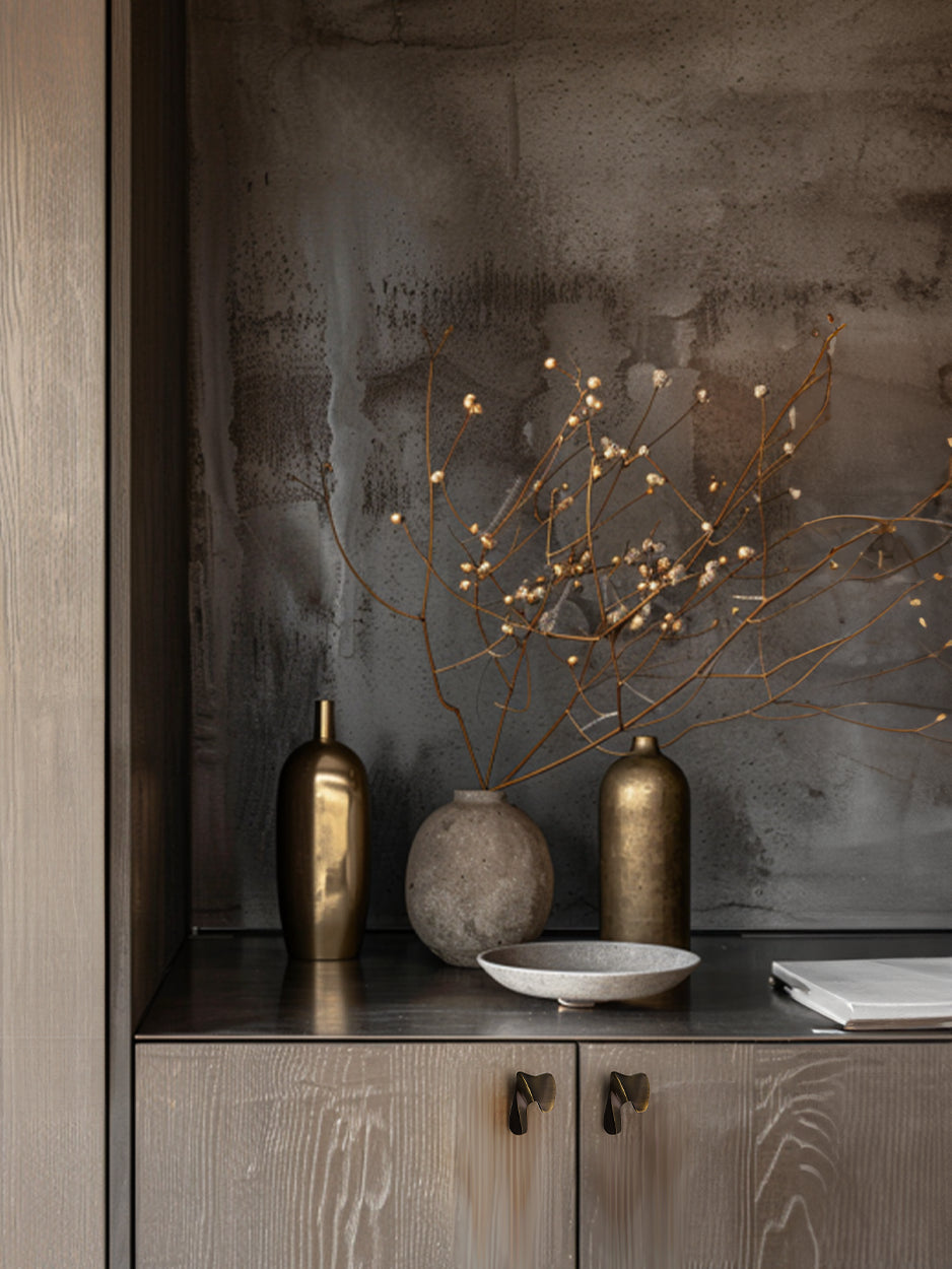 Contemporary designer knobs for kitchen and bathroom cabinets