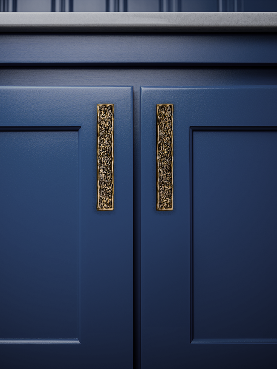 Contemporary wardrobe cabinet pulls in aged bronze finish
