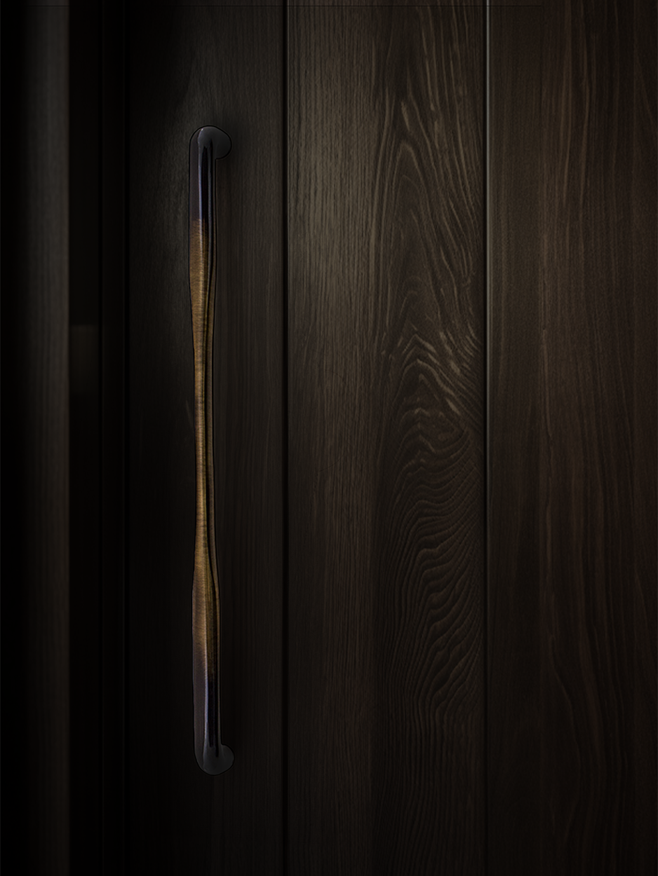 High-end luxury front door pull handles in brass