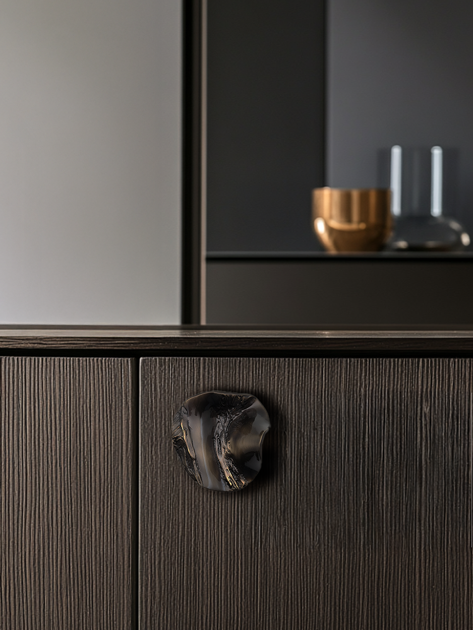 Big cabinet pull handle in bronze finish for tall pantry doors
