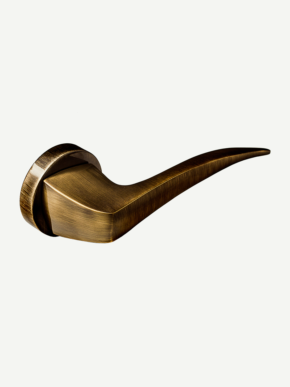 Elegant brass lever handles for high-end furniture doors