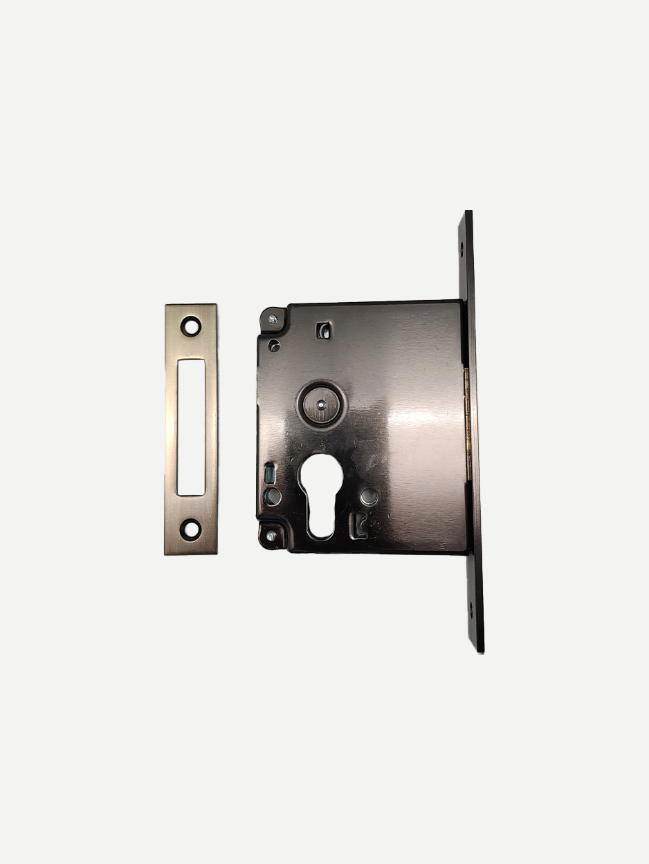 DEADBOLT LOCKBODY IN SATIN NICKEL - GLITTERS HARDWARE 