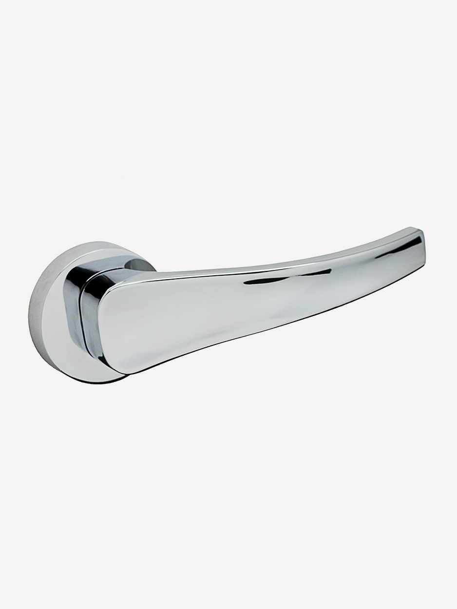 Taper Mortise handle in a CHROME finish, showcasing its contemporary design and smooth, matte surface, ideal for adding a refined touch to any door.