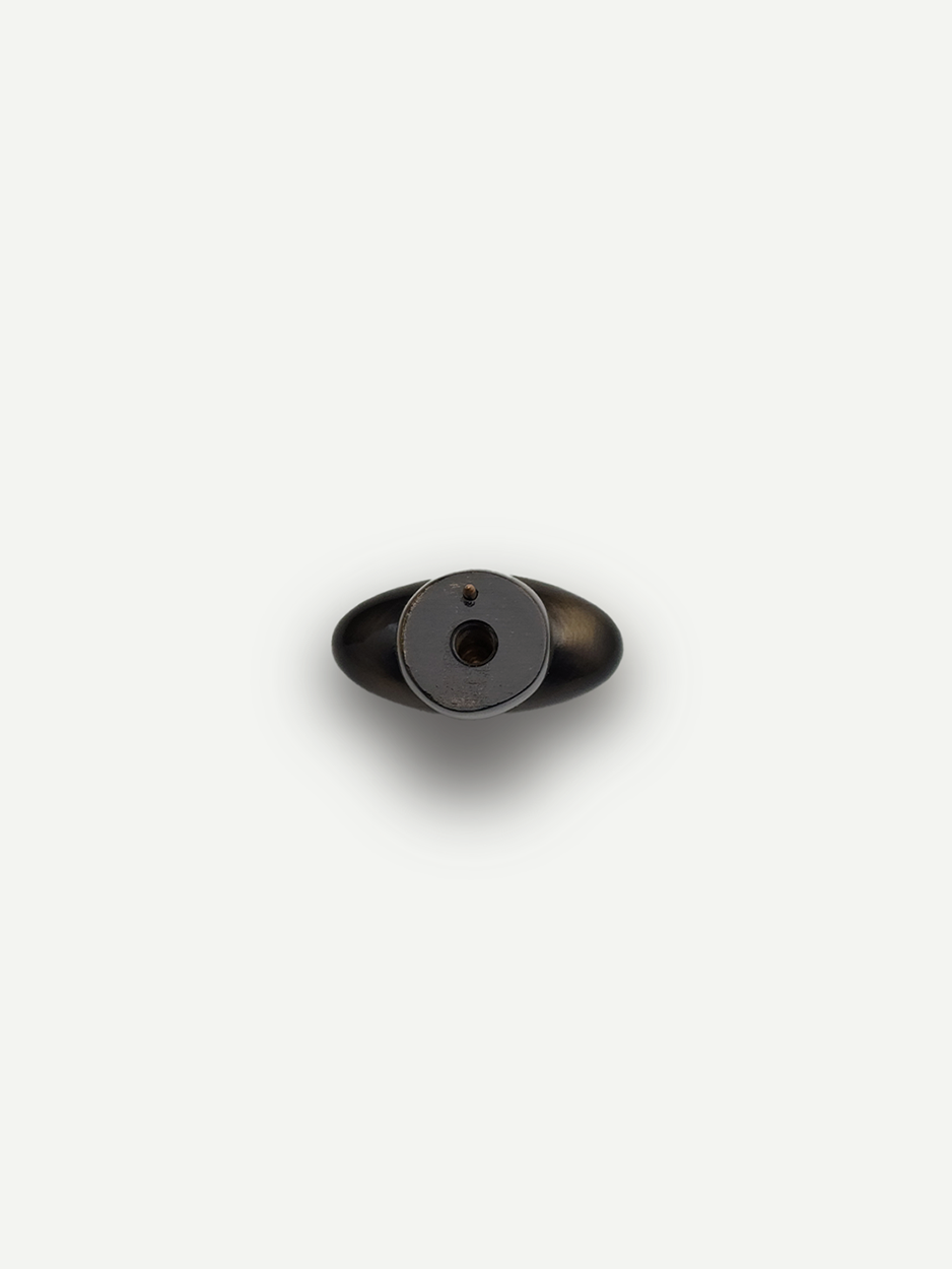 Designer oval furniture knob for doors, drawers, and cabinets