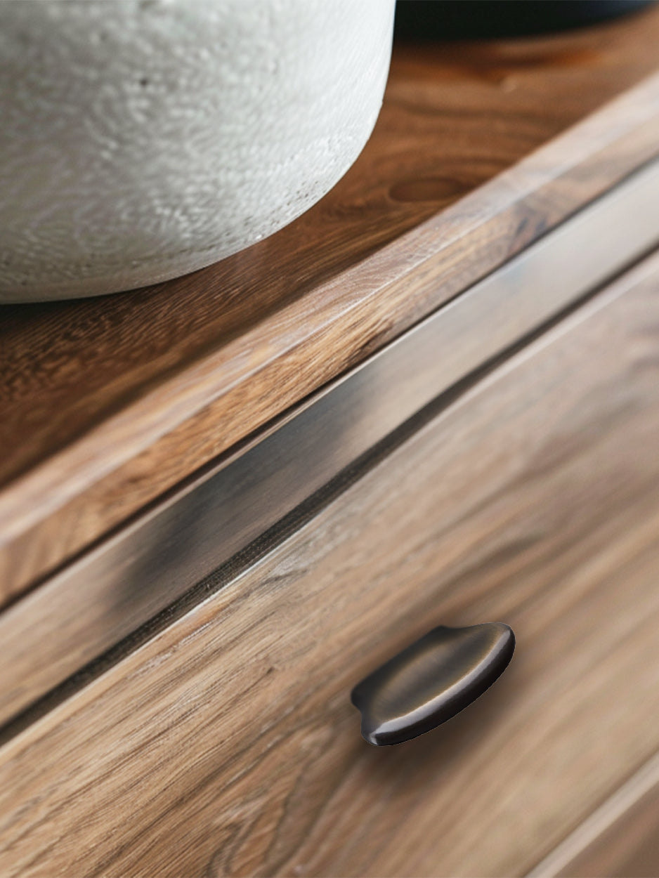 Handmade brass knobs for upscale modern cabinetry