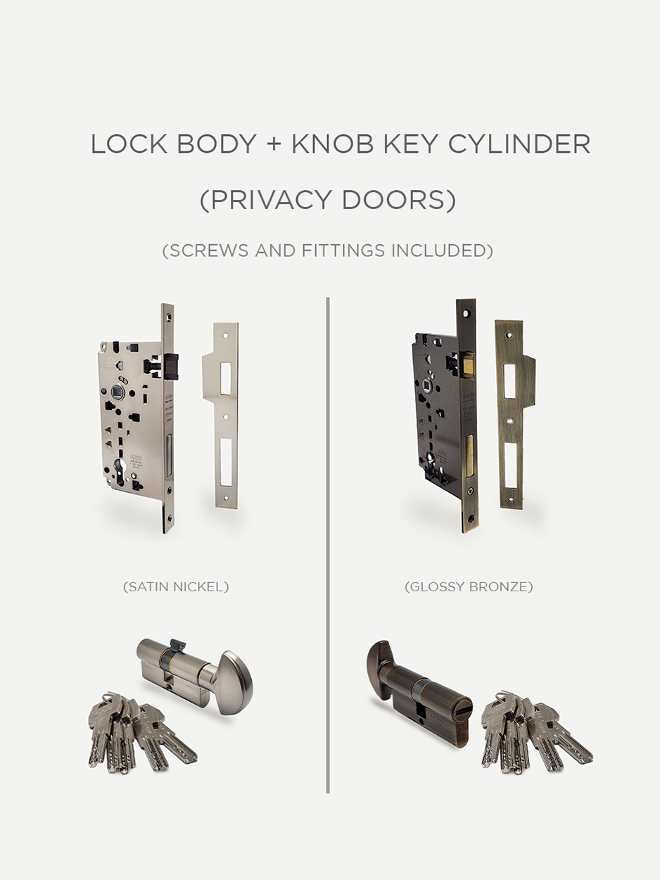 Lock Body and Knob-Key Cylinder Set - Glitters Hardware