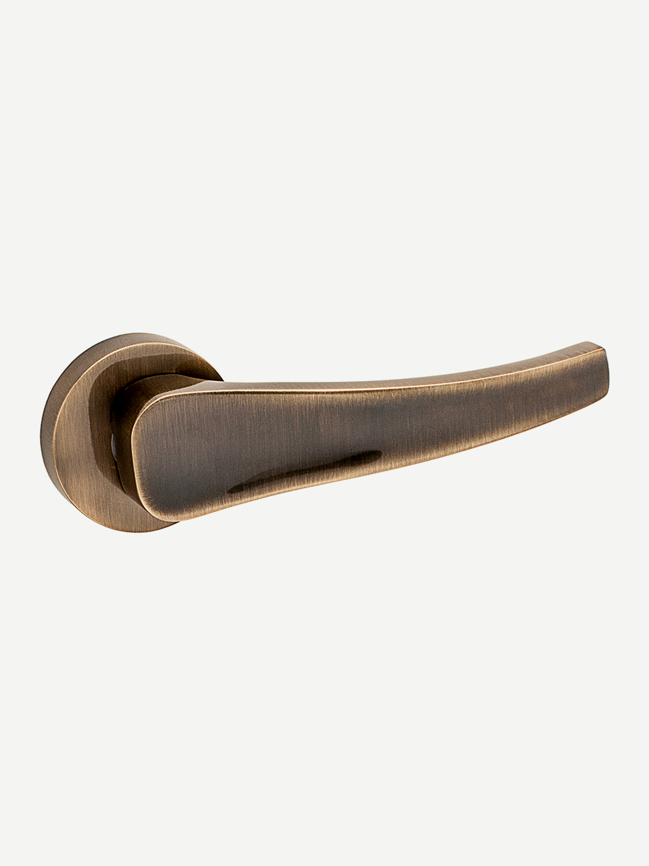 Luxury brass lever door handles for villas and penthouses