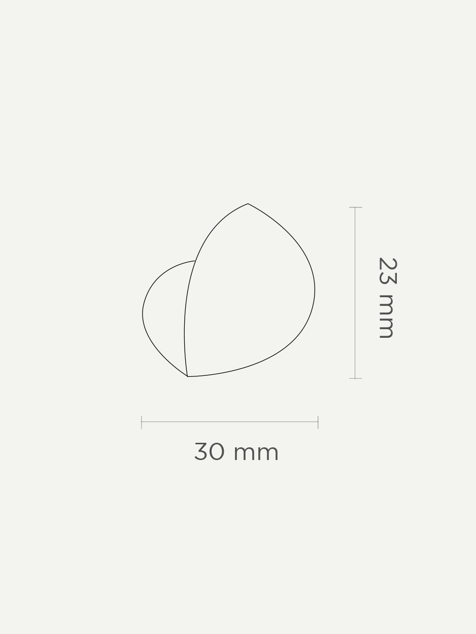 Dimension drawing of the Comet Brass Cabinet Knob, showing its modern design and dimensions for precise installation on dresser drawers, nightstands, and other furniture pieces.