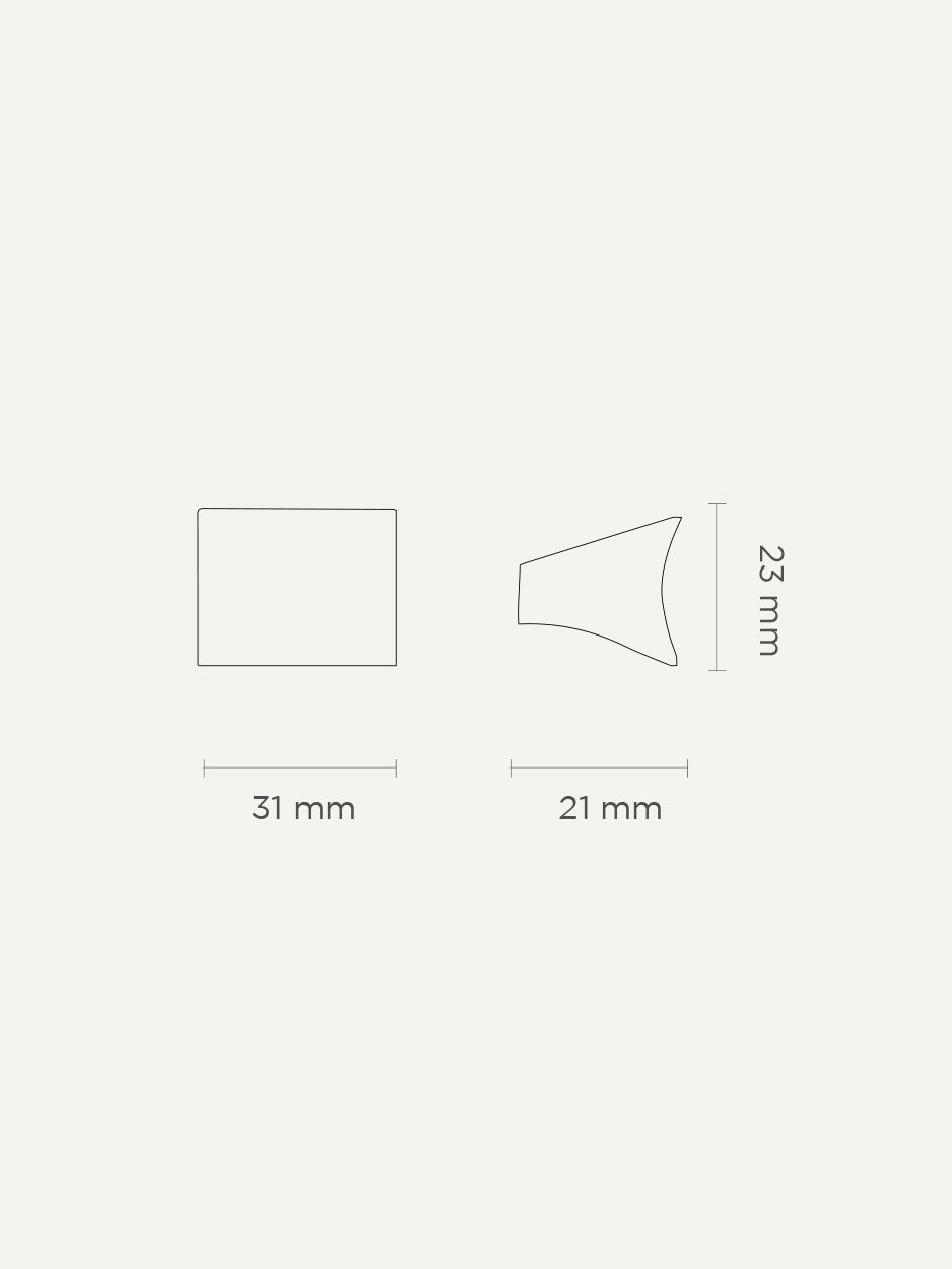 Dimension drawing of the Satellite cabinet knob, illustrating precise measurements for easy and accurate installation on study furniture and commercial workspaces.