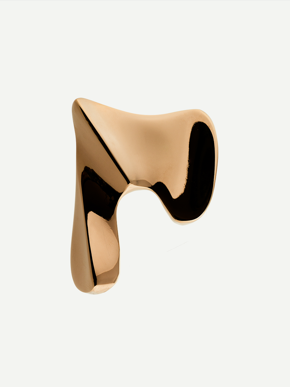 Elegant brass cabinet pulls for dressing room cabinetry.