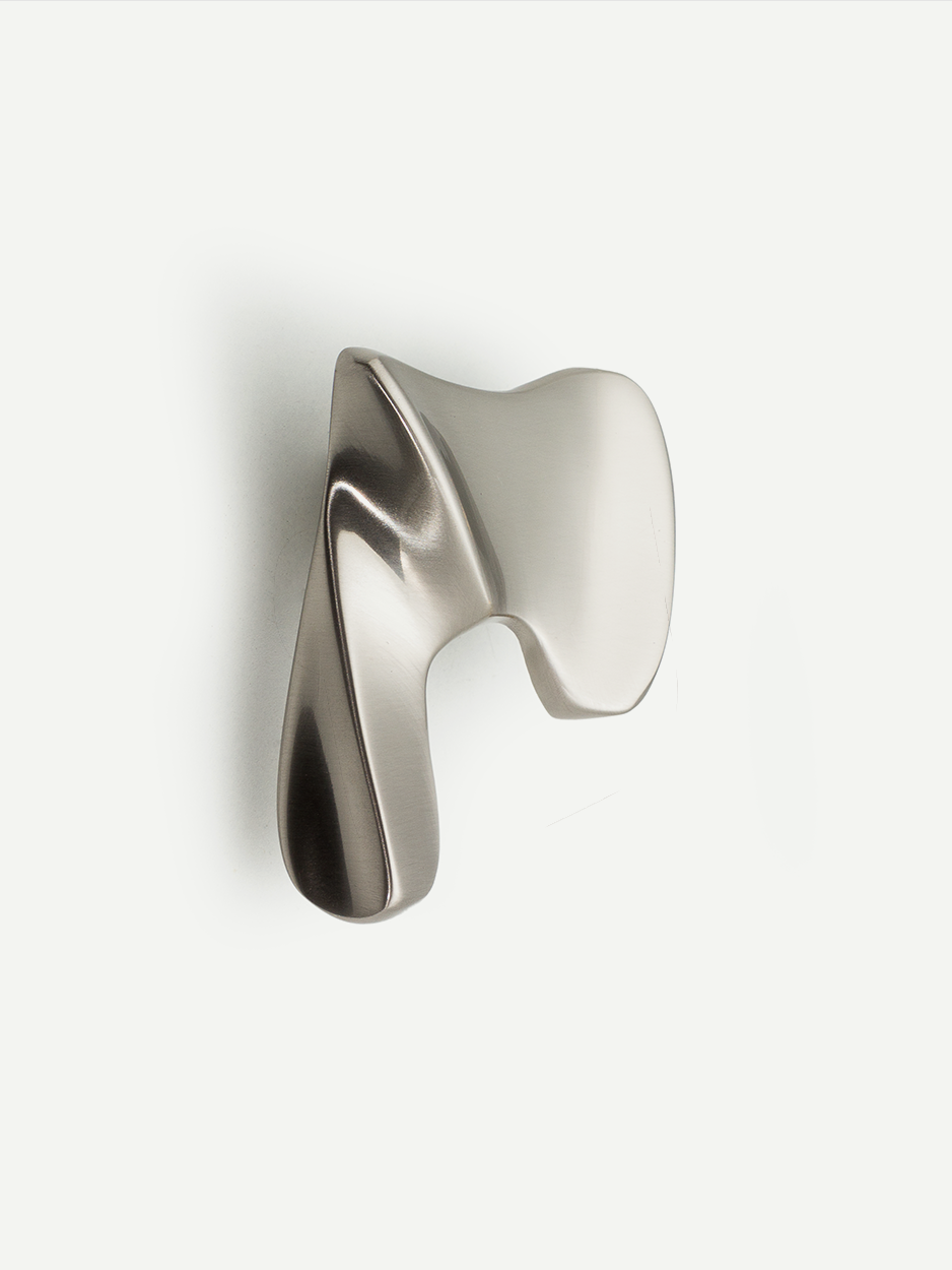 Contemporary cabinet knobs and pulls for wardrobe and dresser applications.