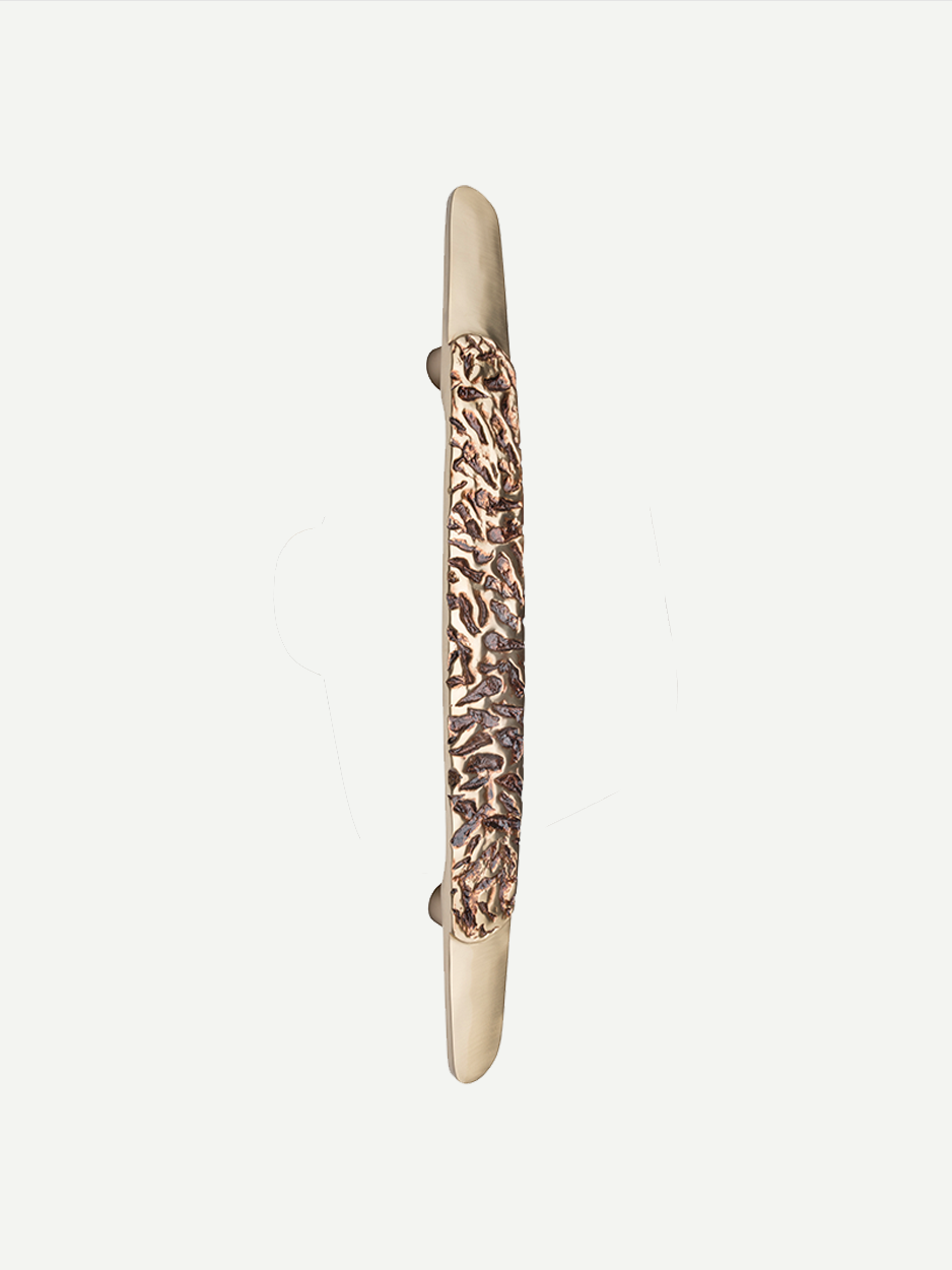 Designer textured brass handle for high-end door design