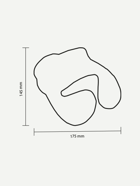 Dimension drawing of the luxury clover-shaped cabinet pull, showcasing detailed measurements and design elements for accurate installation in stand-alone console cabinets and statement bar cabinets.