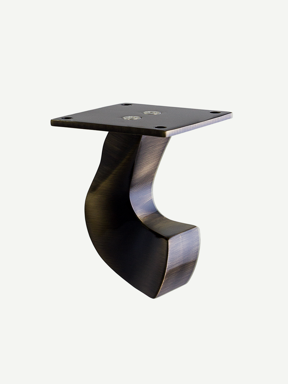 Breccia furniture leg in a glossy bronze finish, showcasing its sleek and versatile design, perfect for adding ultramodern elegance to cabinets or sofas.