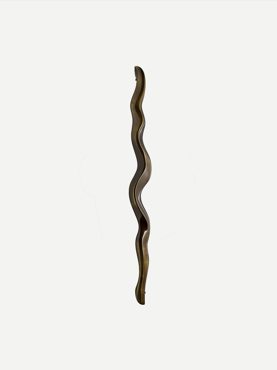 Snake shaped durable brass lever handle for front doors