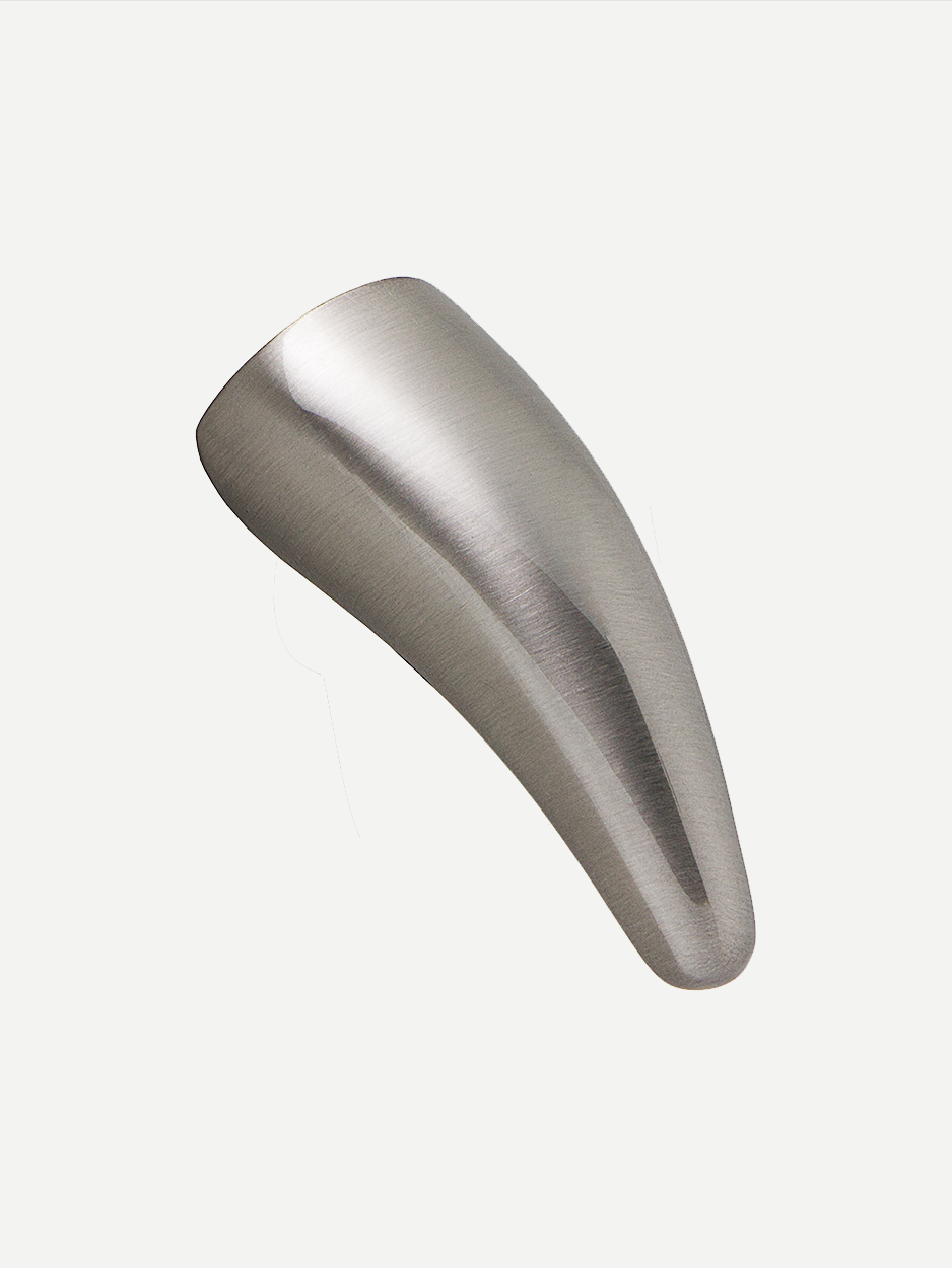 Satin nickel brass cabinet knob with a sleek and contemporary design, ideal for accessorizing modern interiors and adding elegance to dresser drawers and kitchen cabinets.