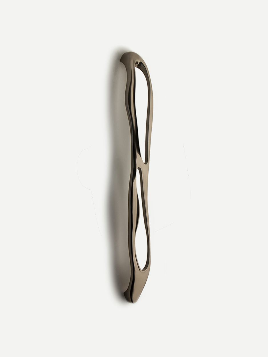 REFLECTIONS Door Handle by Glitters Hardware - Satin nickel finish with a sleek and polished design that combines duality with simplicity. An elegant luxury front door handle for sophisticated villa entrances.